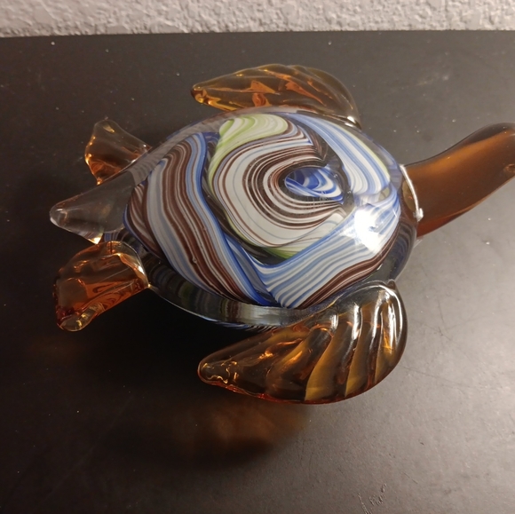 STUNNING NEW White Cristal Murano Italy 8" Tortoise Art Glass Sculpture. - Picture 6 of 7